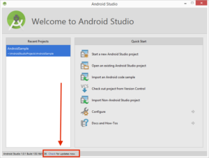 Android Studio - Check for Updates