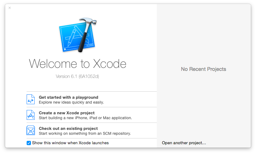 Xcode Welcome Screen London App Brewery